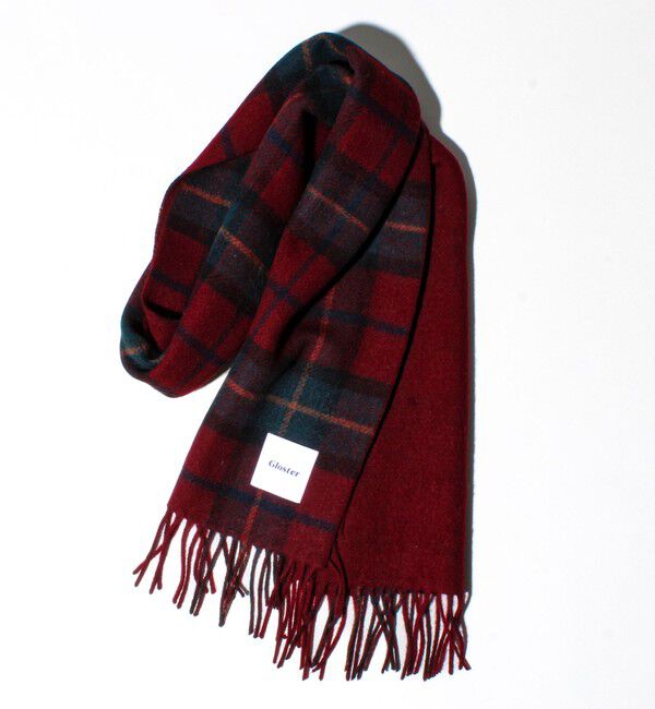 GLOSTER「【カシミヤブレンド】ウールリバーシブルチェックマフラー」|マフラー|