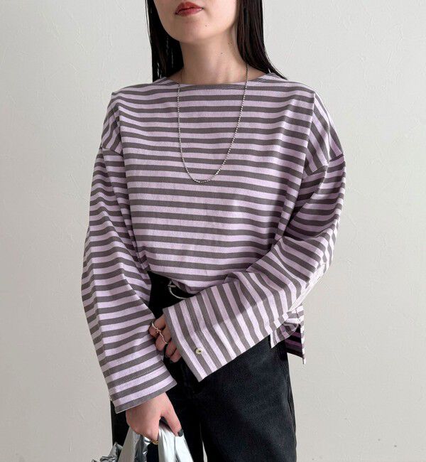 fredy emue「ボーダーハートパッチプルオーバー」|Tシャツ・カットソー|