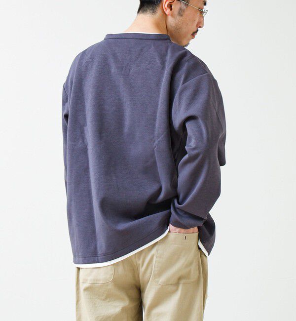 GLOSTER「【1枚で完成する】杢ダンボール ヘンリーネックフェイクレイヤー ロンT」|Tシャツ・カットソー|