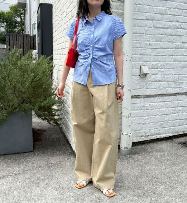 fredy emue「フロントギャザーちび袖ブラウス」|シャツ・ブラウス|