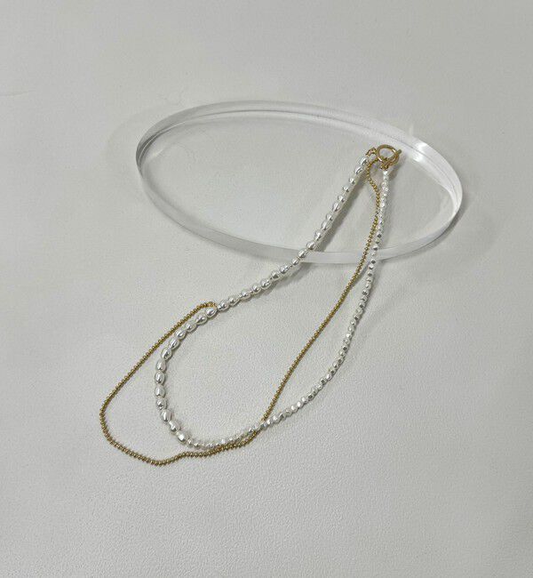 fredy emue「パールチェーンアシメネックレス」|ネックレス|ゴールド