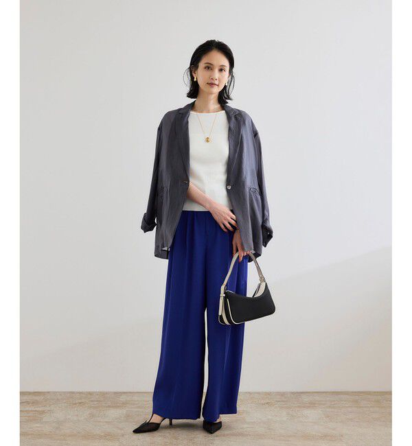 ROPE「【洗える】テレコ5分袖ニットプルオーバー」|ニット・セーター|