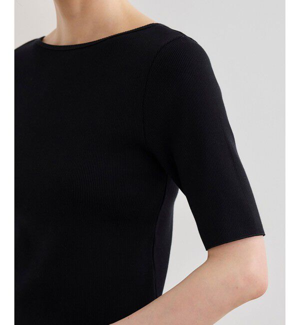 ROPE「【洗える】テレコ5分袖ニットプルオーバー」|ニット・セーター|