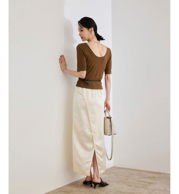 ROPE「【洗える】テレコ5分袖ニットプルオーバー」|ニット・セーター|