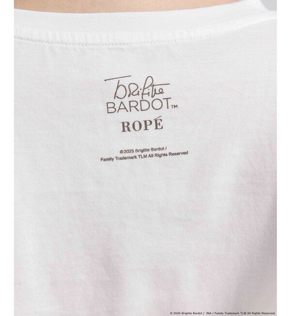 ROPE「【Brigitte Bardot&times;ROPE'・コラボ】プリントアームレットT-shirt【洗える・洗濯耐久性・接触冷感】」|Tシャツ・カットソー|