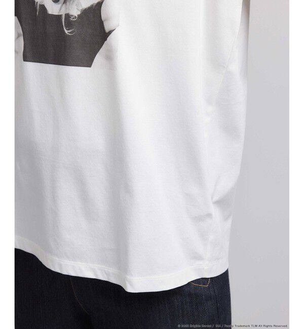 ROPE「【Brigitte Bardot&times;ROPE'・コラボ】プリントアームレットT-shirt【洗える・洗濯耐久性・接触冷感】」|Tシャツ・カットソー|