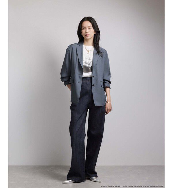 ROPE「【Brigitte Bardot&times;ROPE'・コラボ】プリントアームレットT-shirt【洗える・洗濯耐久性・接触冷感】」|Tシャツ・カットソー|