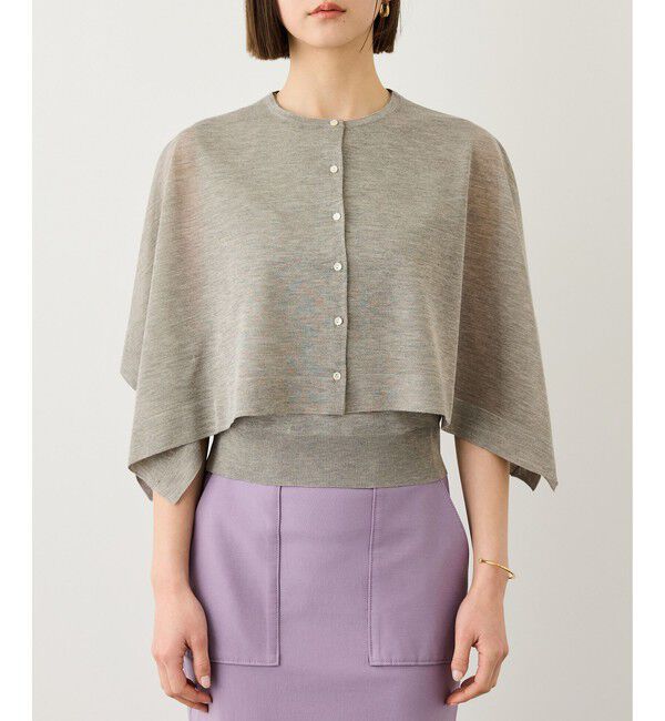 ROPE「LEVITA レイヤードニットプルーオーバー(ケープ&times;タンクトップ)/接触冷感・イージーケア」|Tシャツ・カットソー|