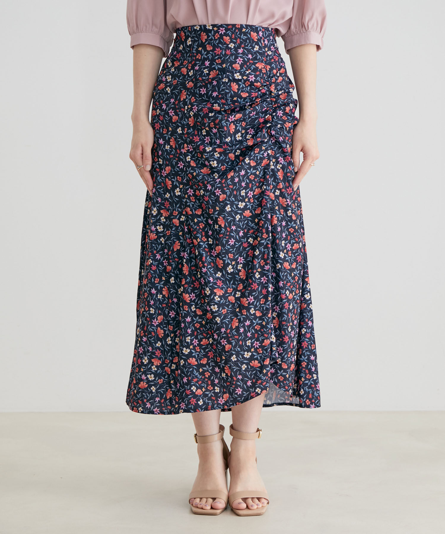 VIS「フラワープリントアシメマーメイドスカート」|スカート|