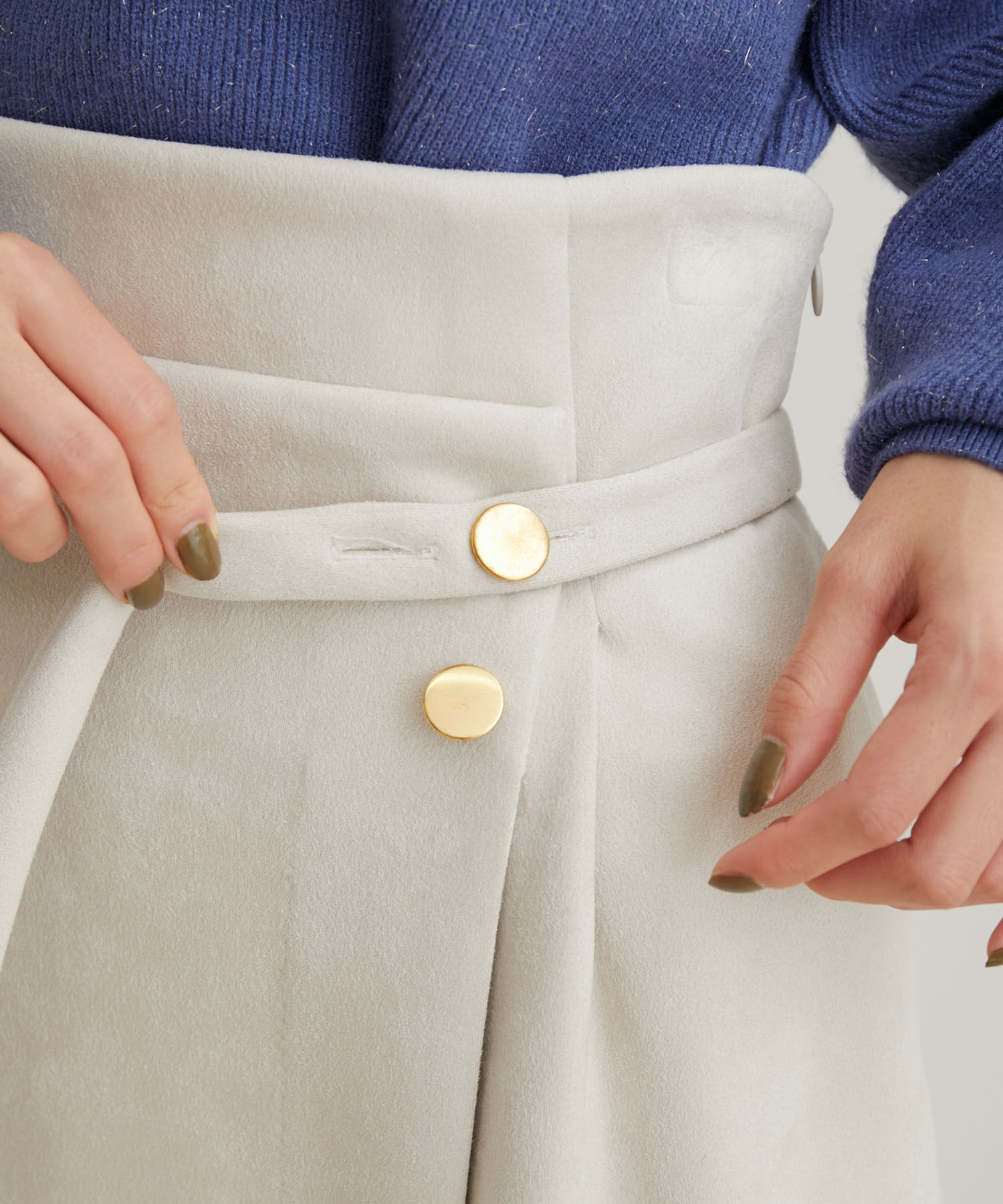 VIS「エコスエードラップ調Iラインスカート【sustainable】」|スカート|