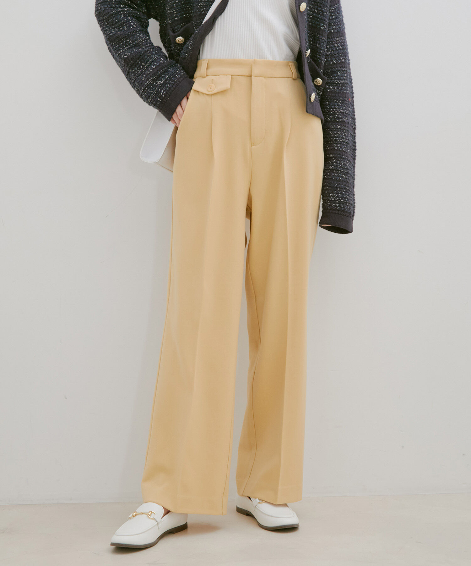 VIS「【HOT BEAUTY STRETCH】【洗える】ストレートパンツ」|その他|カラシ(86)