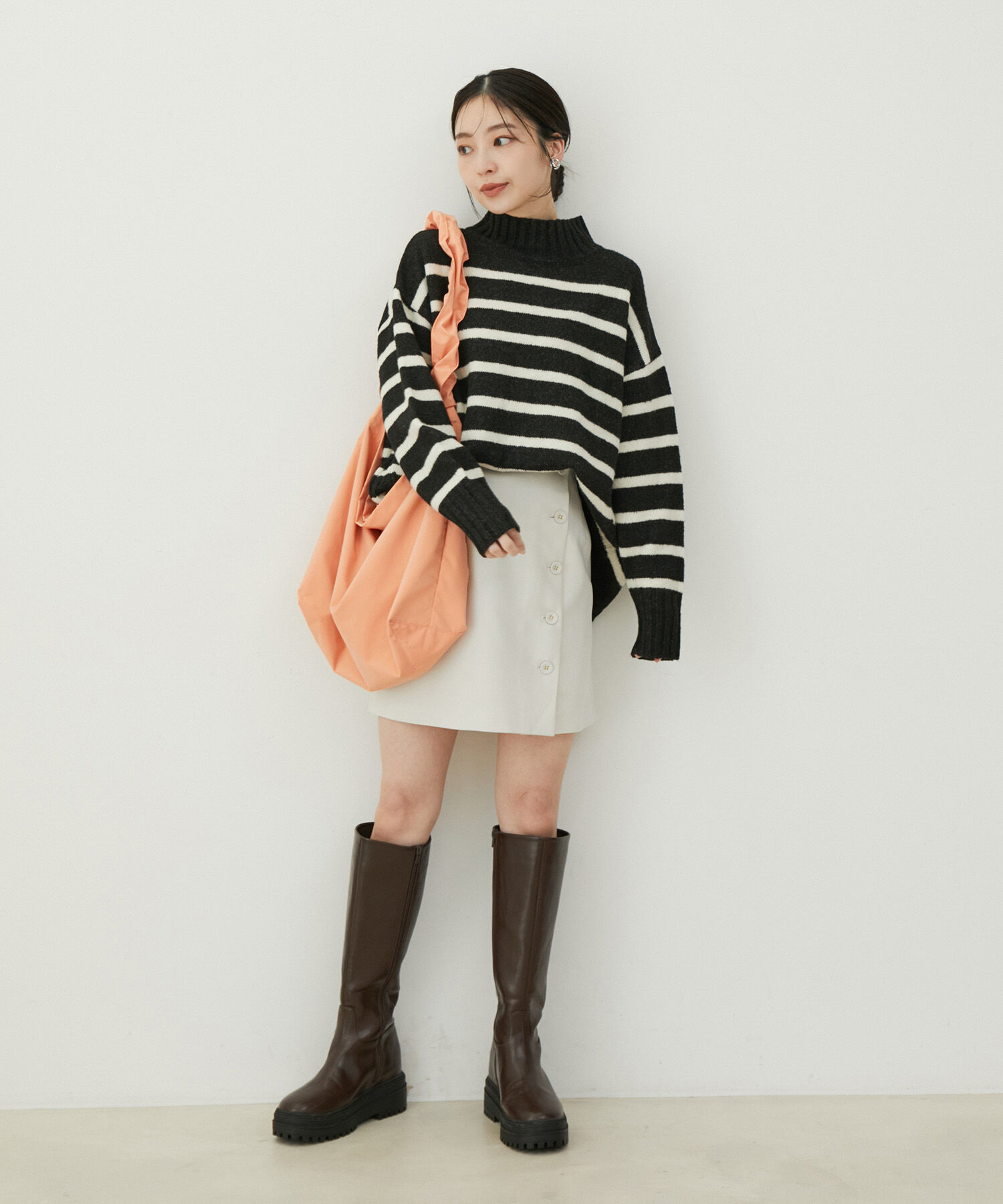 VIS「【選べる着丈】ふわもこサイドスリットニット【洗える】」|ニット・セーター|