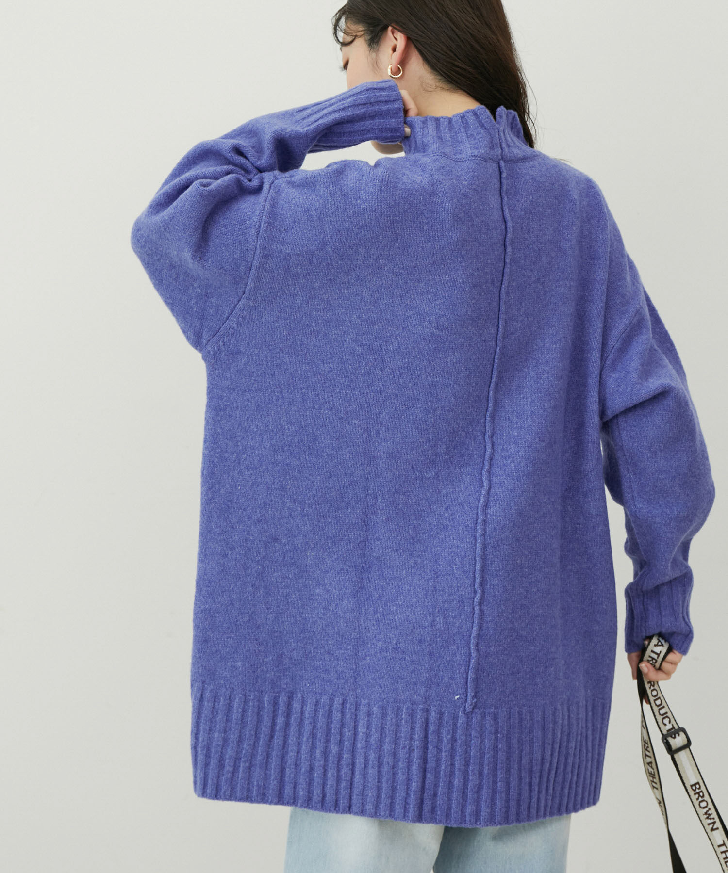 VIS「【選べる着丈】ふわもこサイドスリットニット【洗える】」|ニット・セーター|