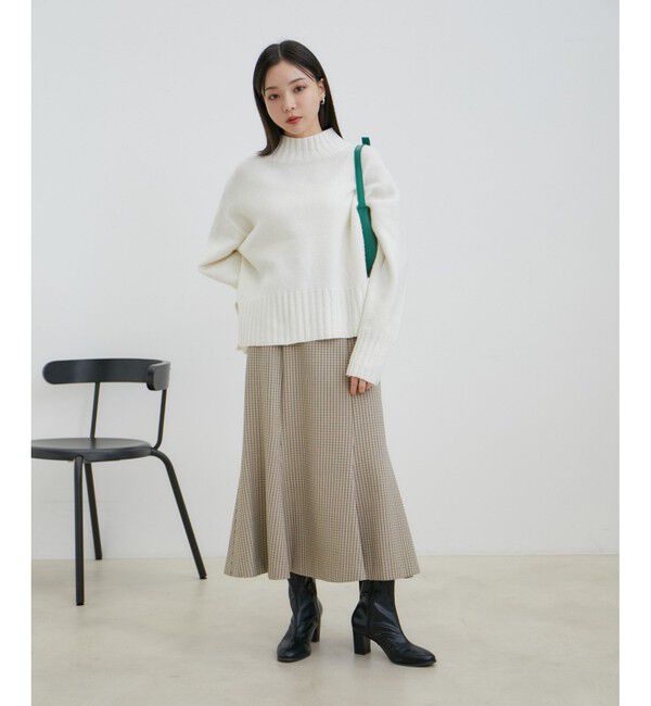 VIS「【選べる着丈】ふわもこサイドスリットニット【洗える】」|ニット・セーター|