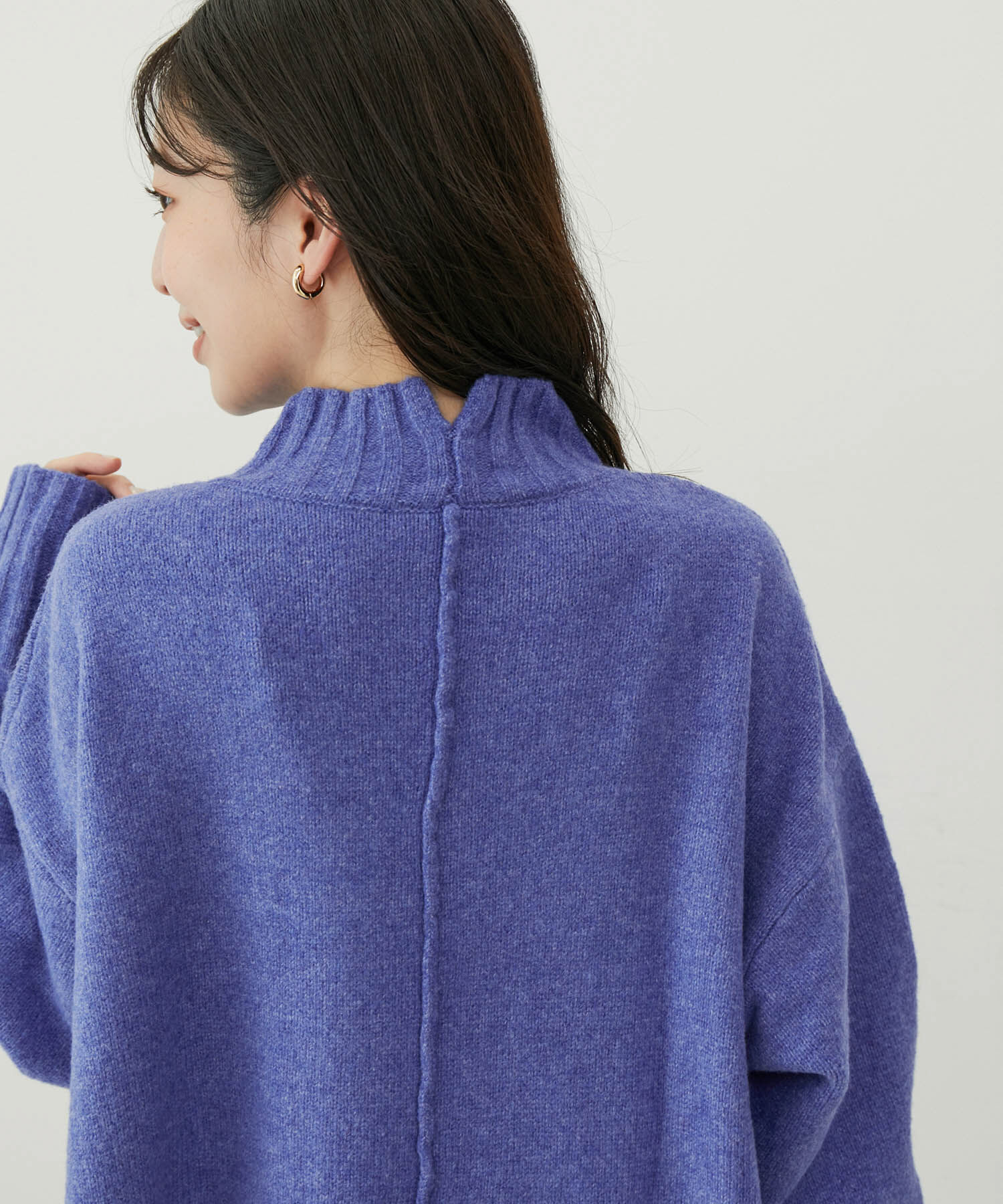 VIS「【選べる着丈】ふわもこサイドスリットニット【洗える】」|ニット・セーター|