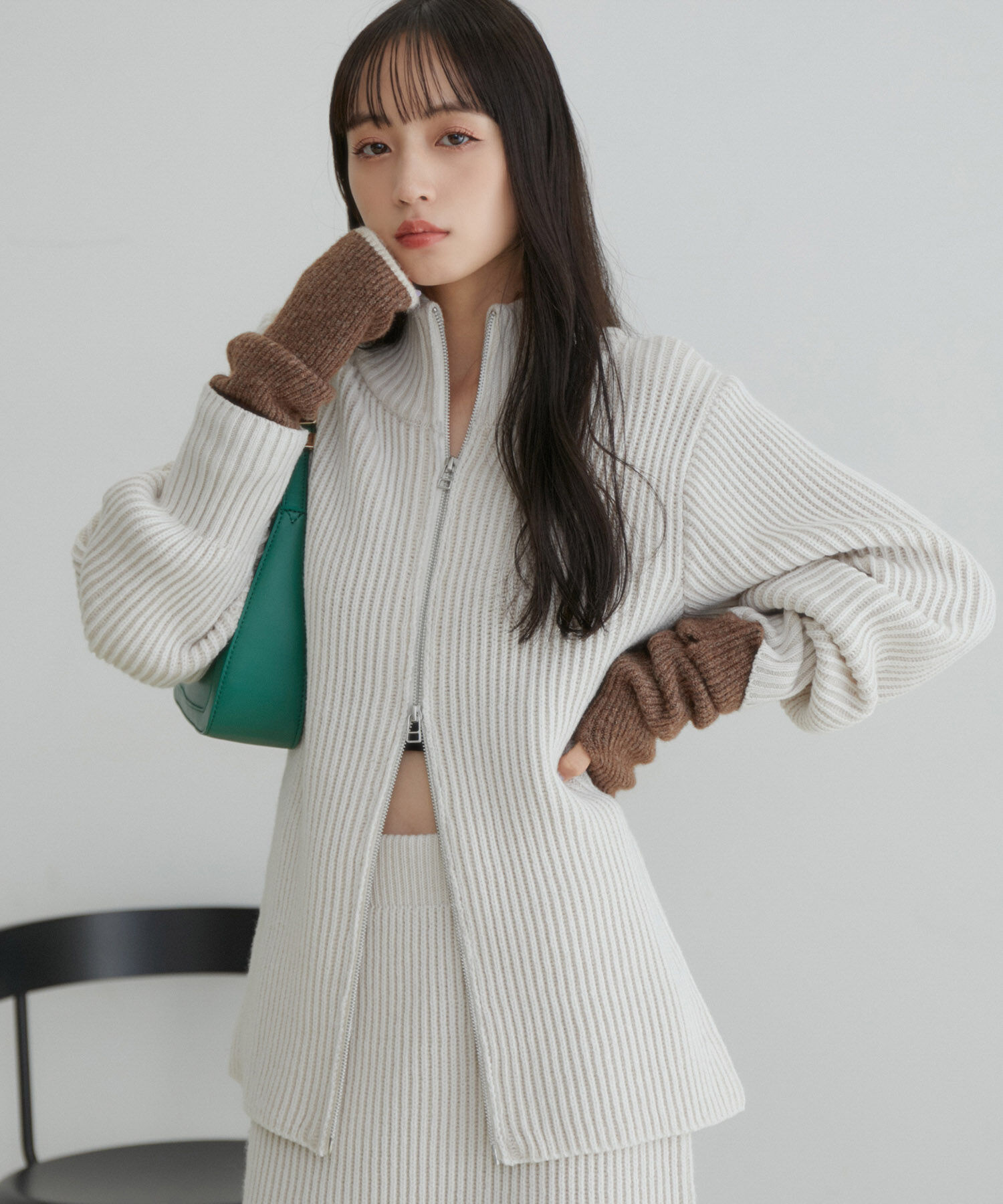 VIS「【洗える】ミニ丈タイトニットスカート【セットアップ対応】」|スカート|