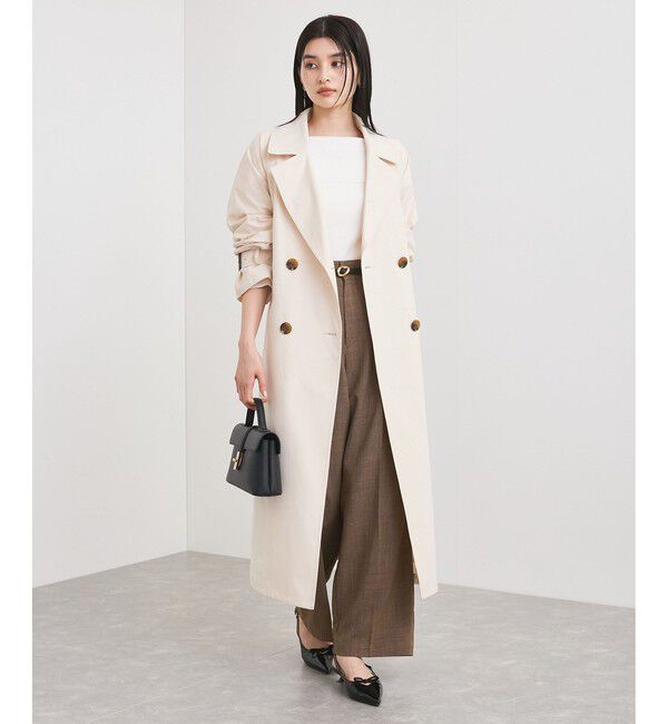 VIS「【定番人気】【撥水/UVケア】後ろタックトレンチコート スプリングコート」|トレンチコート|