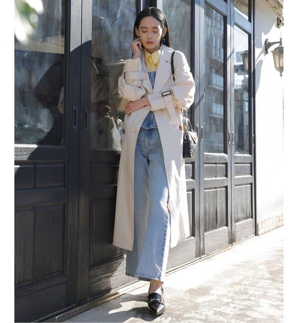 VIS「【定番人気】【撥水/UVケア】後ろタックトレンチコート スプリングコート」|トレンチコート|