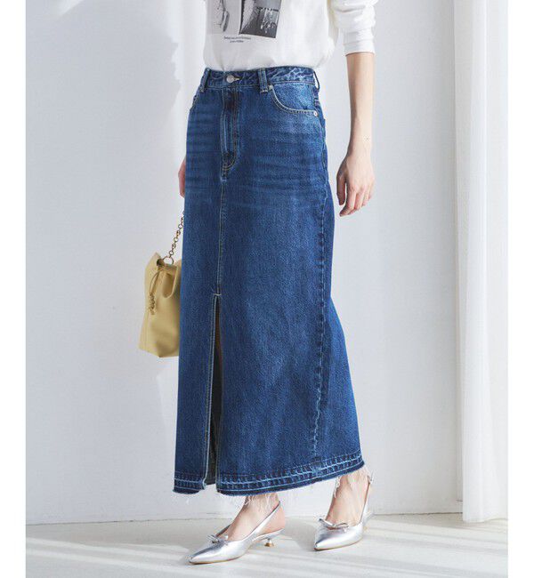 VIS「【洗える】アイラインウォシュデニムスカート」|スカート|ブルーメイン