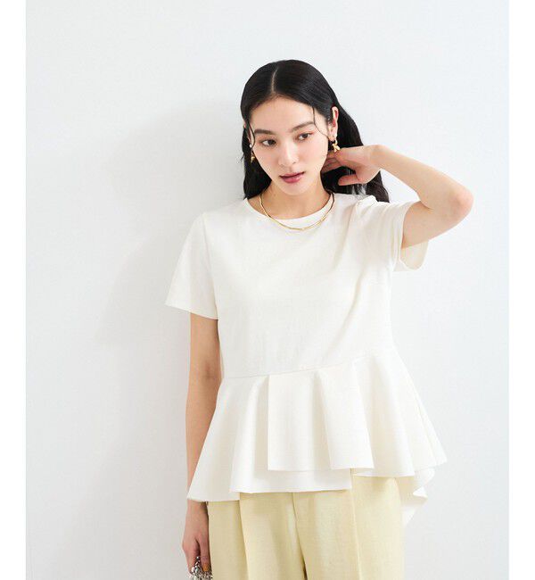 VIS「イレギュラーヘム異素材ドッキングペプラムプルオーバー」|Tシャツ・カットソー|