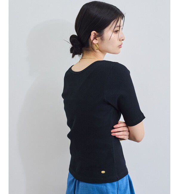 VIS「【前後2WAY】テレコ五分袖プルオーバー」|Tシャツ・カットソー|