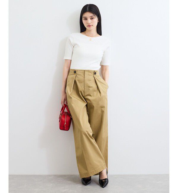 VIS「【前後2WAY】テレコ五分袖プルオーバー」|Tシャツ・カットソー|