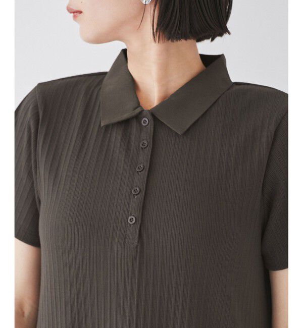 VIS「ポロ衿ランダムリブワンピース」|ワンピース|