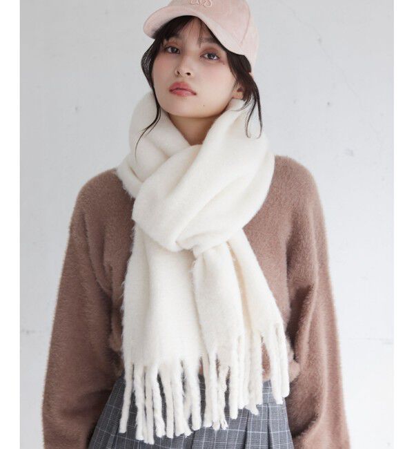 VIS「ふわふわフリンジマフラー/静電気防止」|マフラー|キナリ(16)