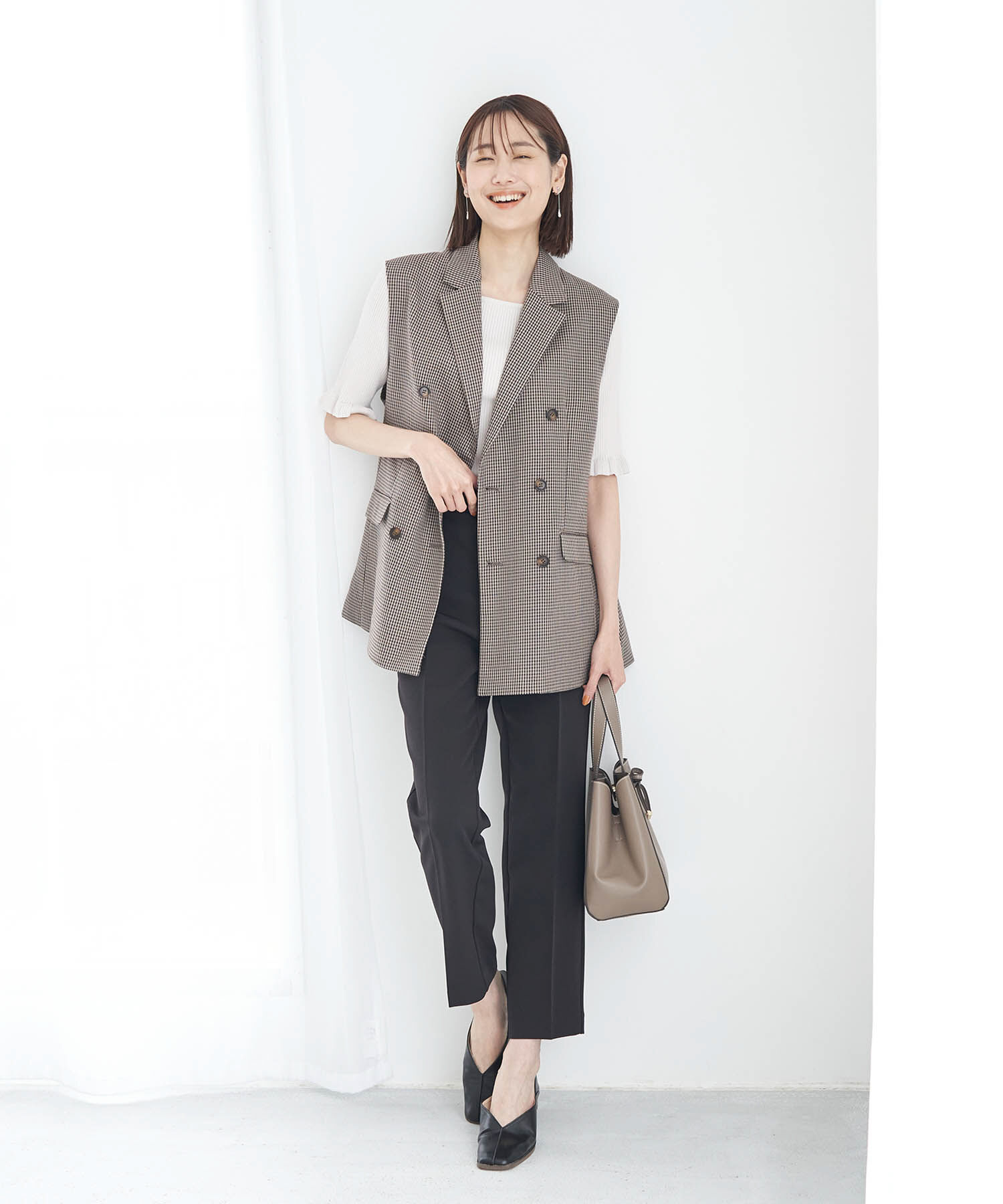 Rope&rsquo;Picnic「ラク美/ストレートカラーパンツ」|スラックス|