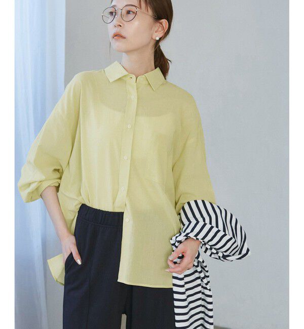 Rope&rsquo;Picnic「【接触冷感・通気性】お着軽シャツシリーズ/綿ボイルバックタックシャツ」|シャツ・ブラウス|