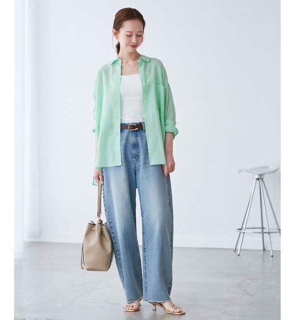 Rope&rsquo;Picnic「【接触冷感・通気性】お着軽シャツシリーズ/綿ボイルバックタックシャツ」|シャツ・ブラウス|