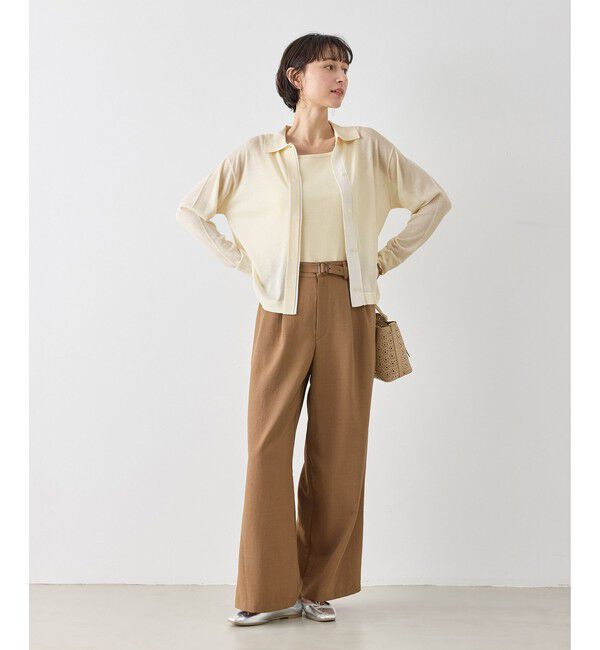 Rope&rsquo;Picnic「【2点セット】配色デザインカーディガン&インナーアンサンブル/イージーケア」|カーディガン|