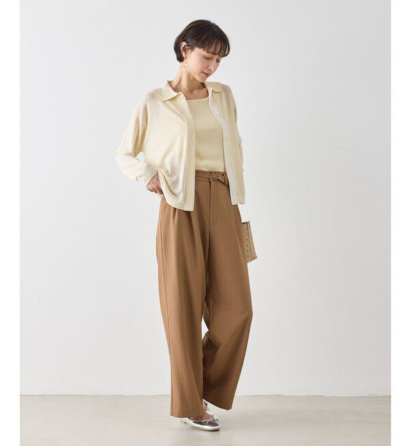 Rope&rsquo;Picnic「【2点セット】配色デザインカーディガン&インナーアンサンブル/イージーケア」|カーディガン|