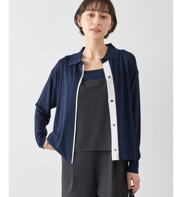 Rope&rsquo;Picnic「【2点セット】配色デザインカーディガン&インナーアンサンブル/イージーケア」|カーディガン|