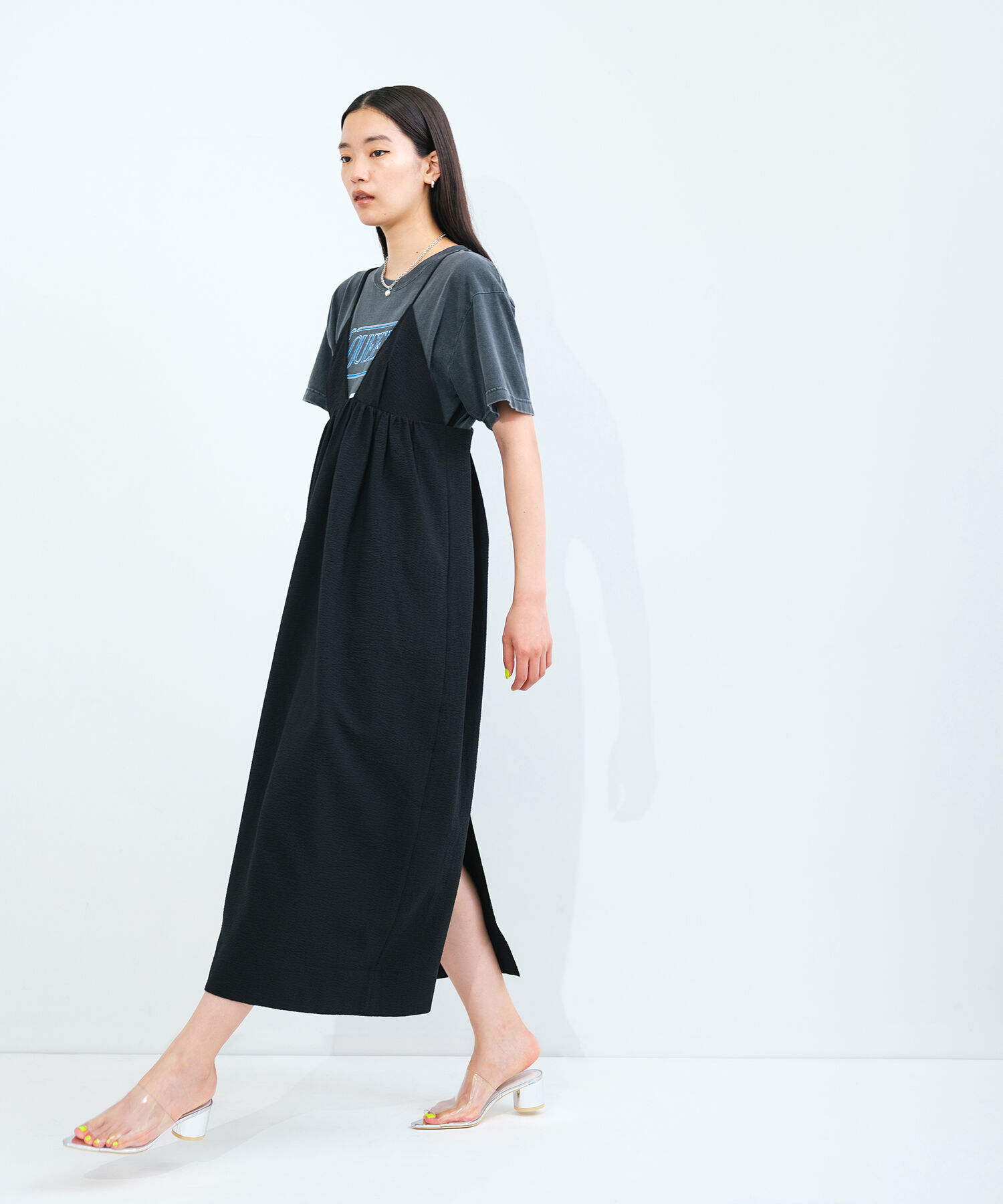 ADAM ET ROPE'「フクレジャカードコクーンワンピース」|ワンピース|