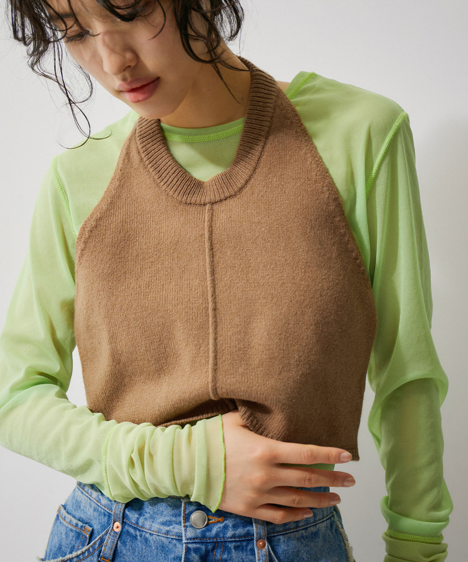 ADAM ET ROPE'「【逸品】ホルターネックニット」|その他|