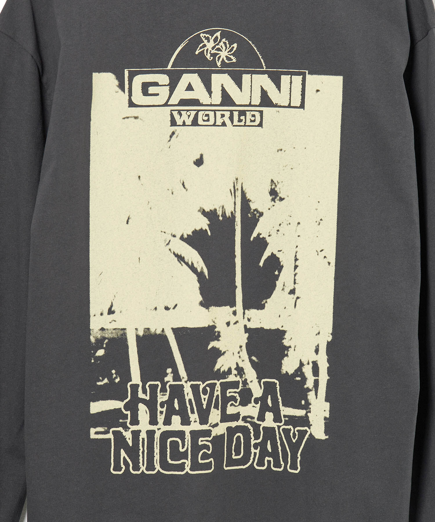 ADAM ET ROPE'「GANNI Future Heavy Jersey Palm Long Sleeve T-shir」|その他|