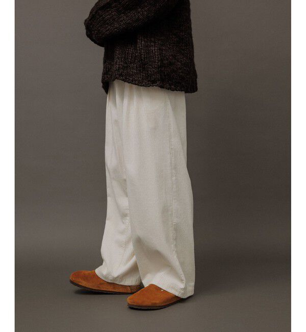 ADAM ET ROPE'「【WEB限定】2タック ワイドストレート ドカンパンツ / バギーパンツ /コーデュロイ / ユニセックス」|チノ|