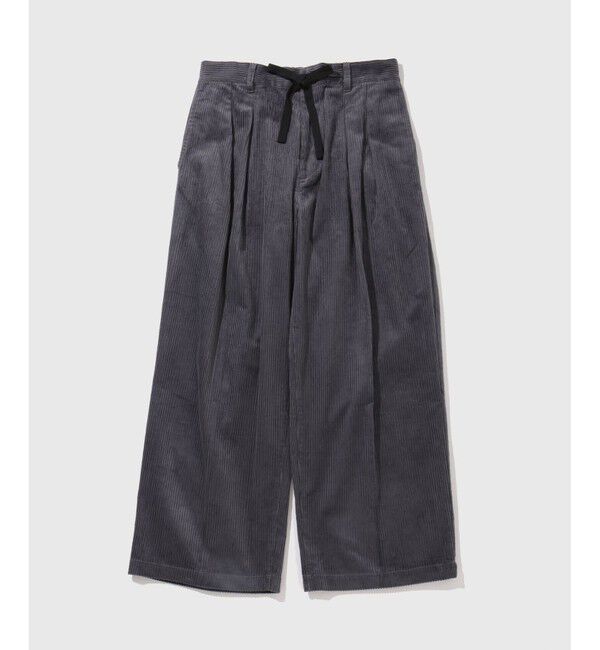 ADAM ET ROPE'「【WEB限定】2タック ワイドストレート ドカンパンツ / バギーパンツ /コーデュロイ / ユニセックス」|チノ|チャコール(06)