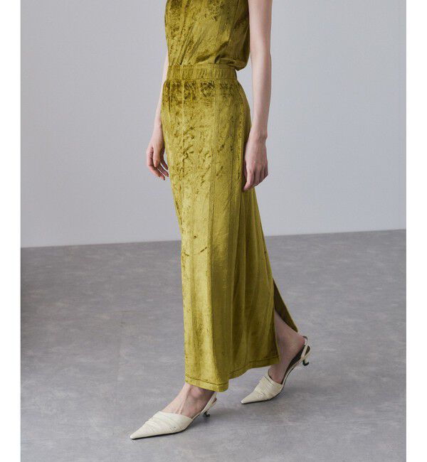 ADAM ET ROPE'「【Miller for ADAM ET ROPE'】別注 ベロアSkirt	」|スカート|グリーン(30)
