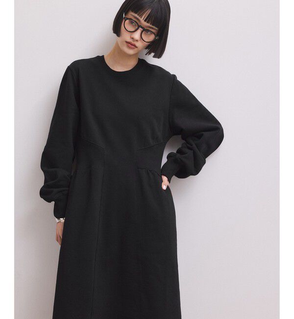 ADAM ET ROPE'「【WEB限定】ウエストリブスウェットワンピース」|ワンピース|
