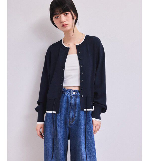 ADAM ET ROPE'「【WEB限定】バイカラーカーディガン/接触冷感」|カーディガン|