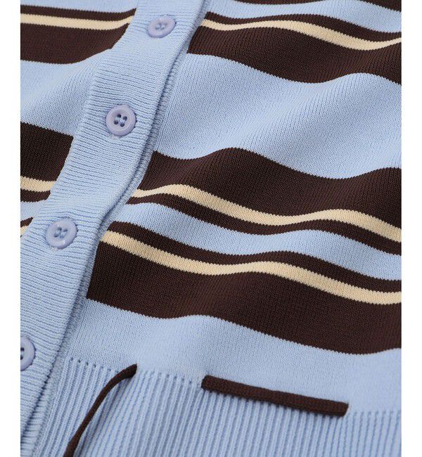 ADAM ET ROPE'「【WEB限定】バイカラーカーディガン/接触冷感」|カーディガン|