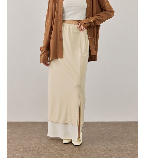 ADAM ET ROPE'「バイカラーエラスティックスカート」|スカート|