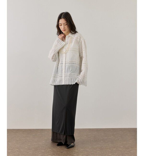 ADAM ET ROPE'「バイカラーエラスティックスカート」|スカート|