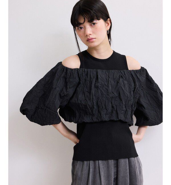 ADAM ET ROPE'「【WEB限定】ニットタンクセットクロップドプルオーバー」|その他|