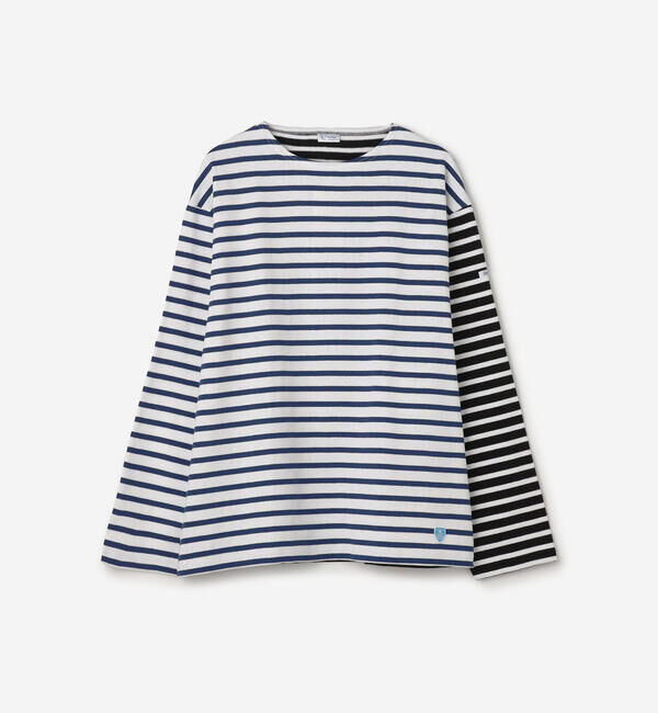 ORCIVAL「ORCIVAL | ハーレクイン コットンロード クルーネック フレンチバスクTシャツ MEN」|Tシャツ・カットソー|