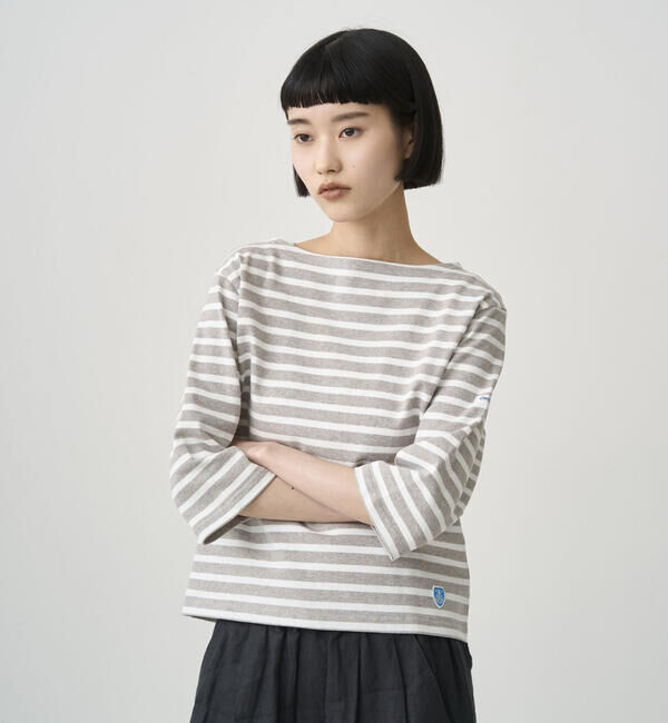 ORCIVAL「ORCIVAL | コットンロード ショートスリーブ ボートネックバスクシャツ WOMEN」|Tシャツ・カットソー|