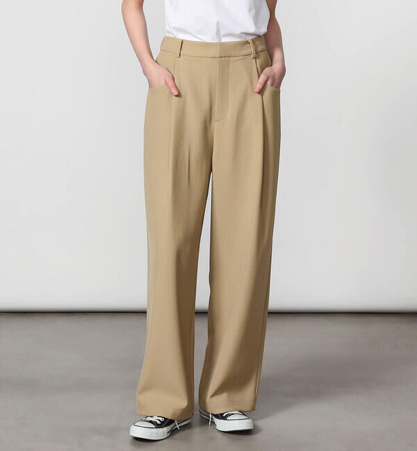 GYMPHLEX「Gymphlex | タック ワイドイージーパンツ WOMEN」|チノ|