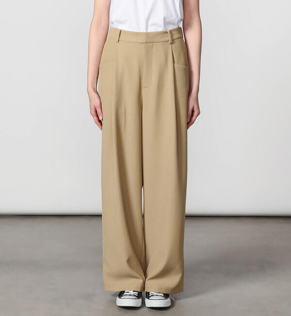 GYMPHLEX「Gymphlex | タック ワイドイージーパンツ WOMEN」|チノ|
